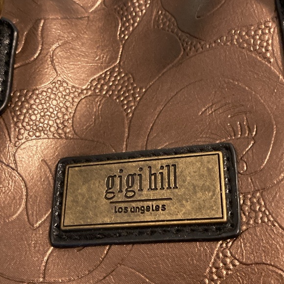 Gigi Hill Cooper Colored Floral Embossed Handbag. - Picture 4 of 10